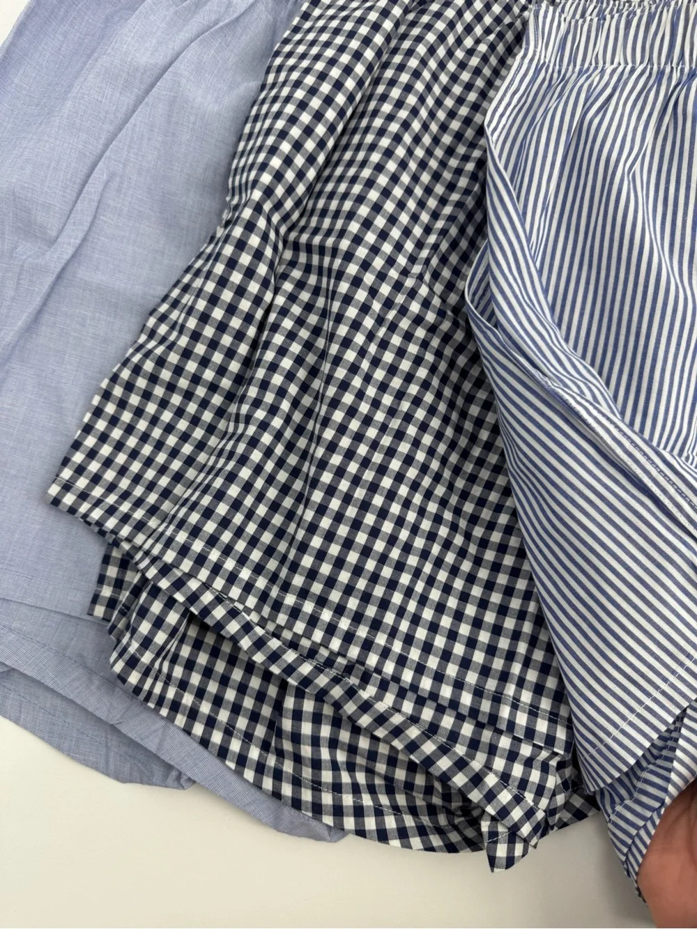 NWT J. Crew Woven Boxers Three-Pack Mixed Blue Cotton Soft Mens Size XL